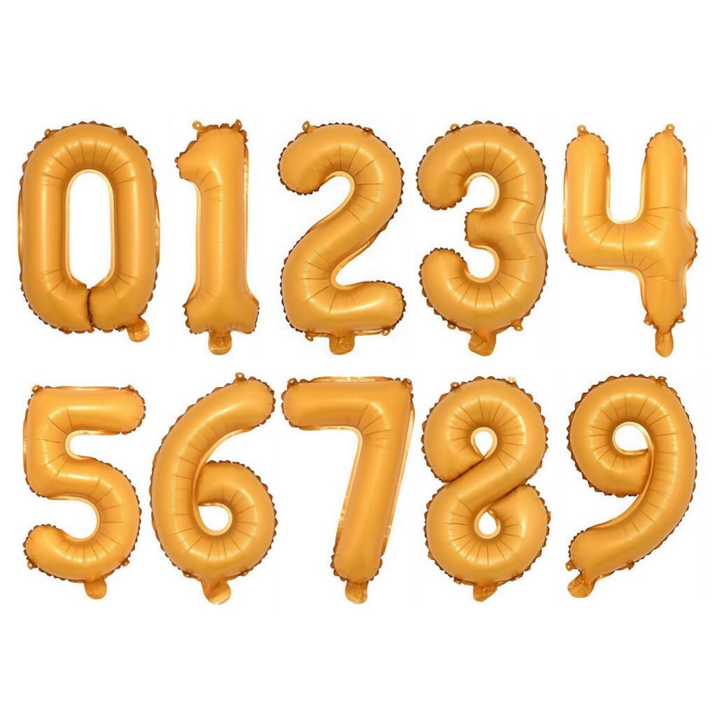 16in Orange 0-9 Number Foil Balloon