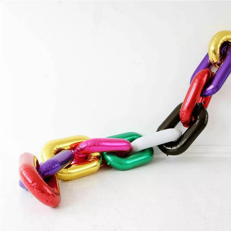 16-inch Rainbow Chain Link Foil Balloon Garland