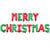 16inch red green MERRY CHRISTMAS Letter Air-Filled Foil Balloon Banner Bunting - Online Party Supplies