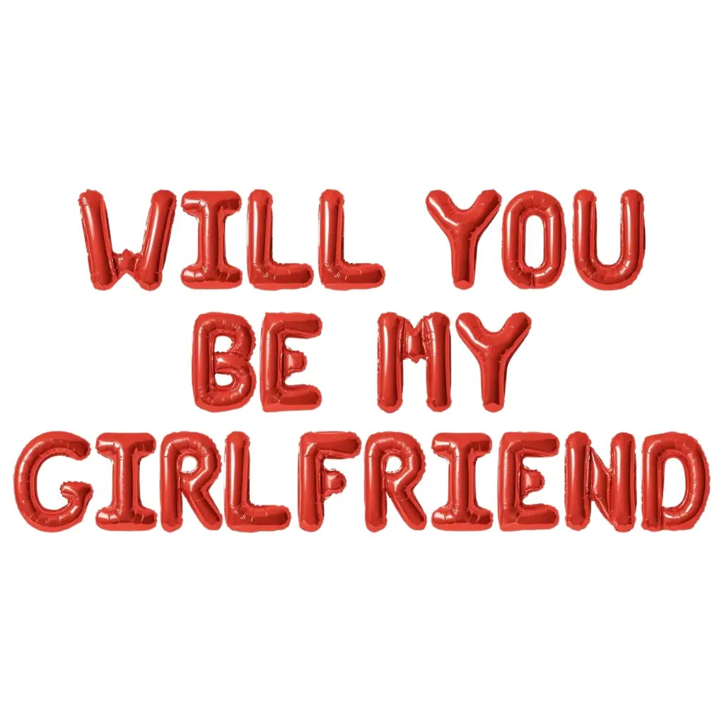 16-inch Red WILL YOU BE MY GIRLFRIEND Balloon Banner