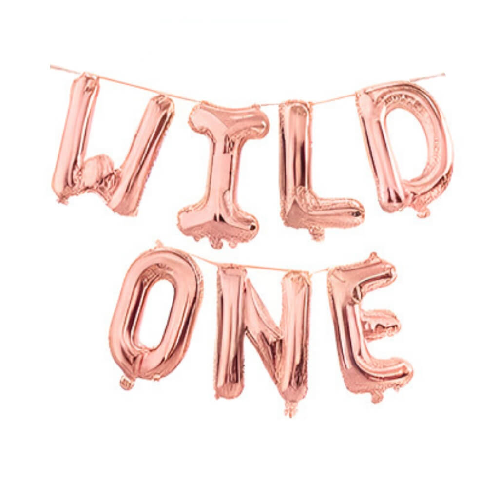 16-inch Rose Gold WILD ONE Foil Balloon Banner