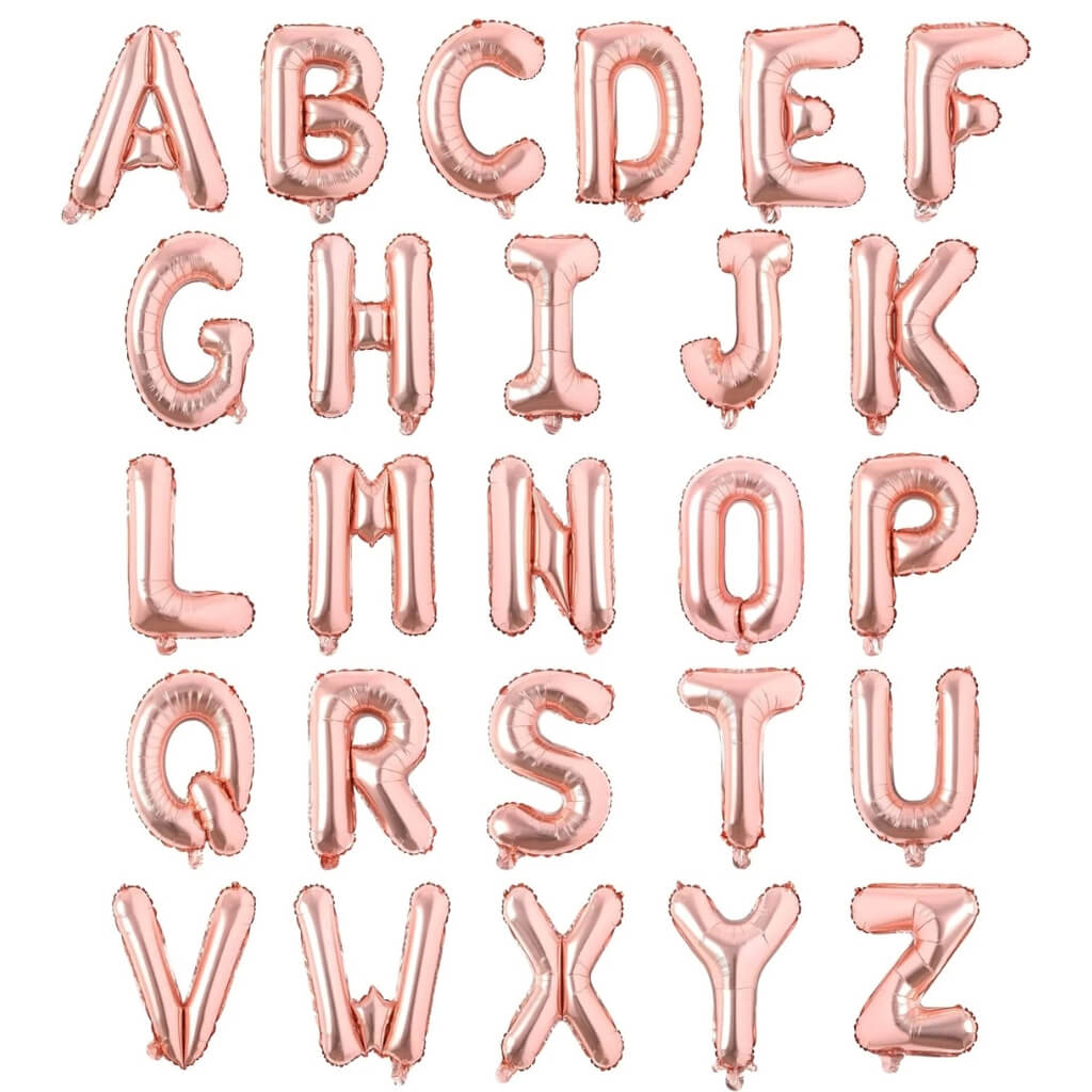16-inch Rose Gold A-Z Alphabet Letter Foil Balloon