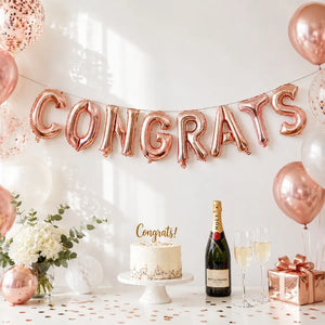 16in Rose Gold CONGRATS Foil Balloon Banner