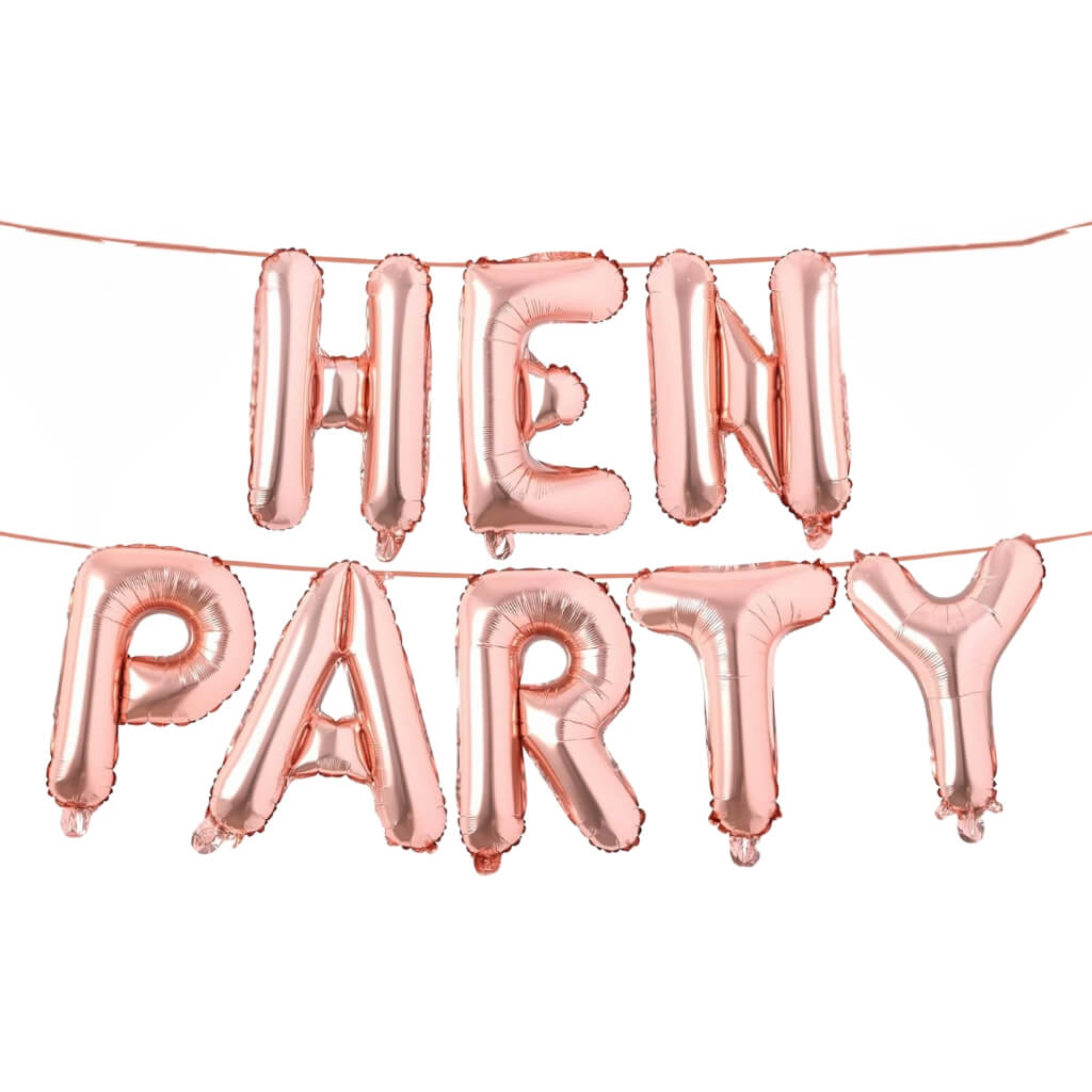 16-inch Rose Gold HEN PARTY Foil Balloon Banner