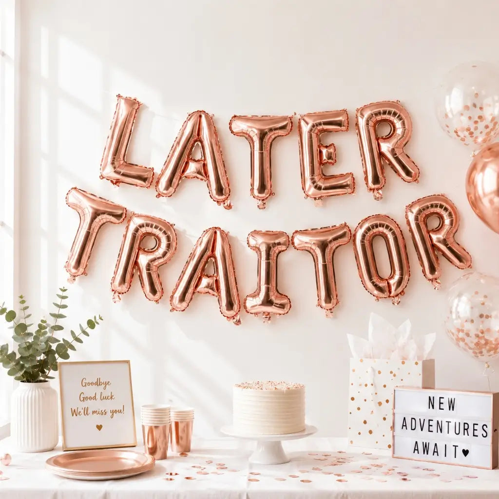16-inch Rose Gold LATER TRAITOR Foil Balloon Banner