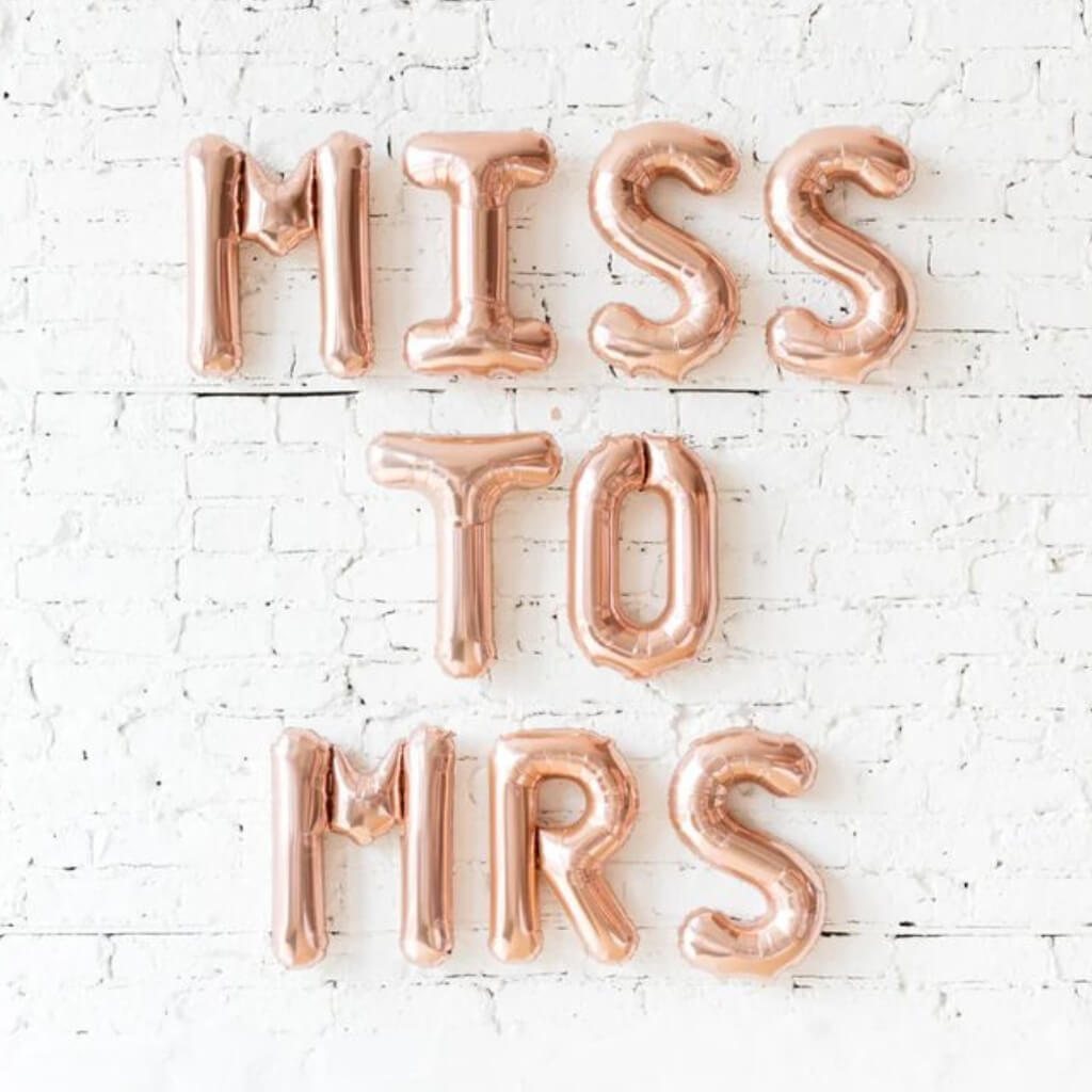16 Inch Rose Gold MISS TO MRS Foil Balloon Banner hen party bridal shower party decorations