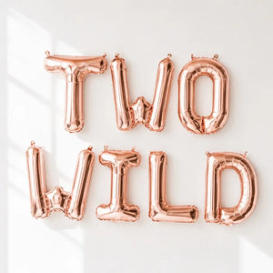 16-inch Rose Gold TWO WILD Foil Balloon Banner