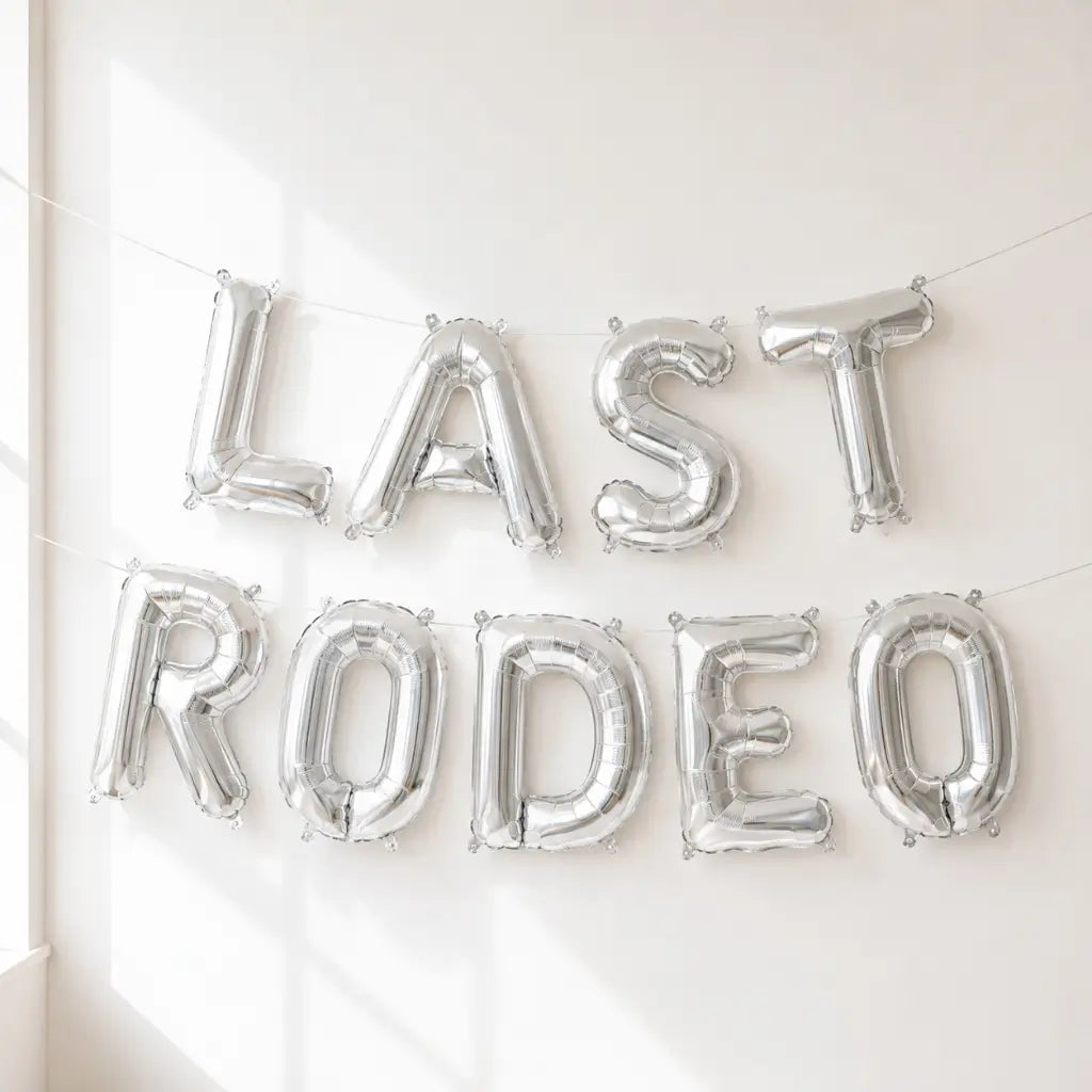 16-inch Silver LAST RODEO Hen Party Foil Balloon Banner