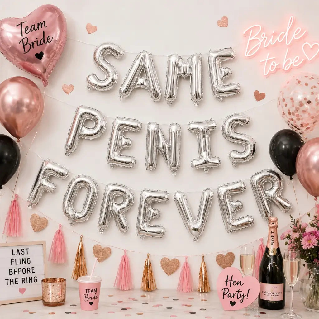 16-inch Silver SAME PENIS FOREVER Foil Balloon Banner