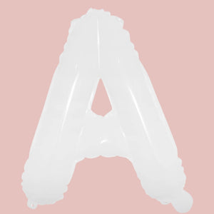 16-inch White A-Z Alphabet Letter a Foil Balloon