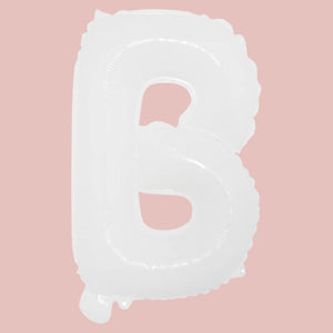 16-inch White A-Z Alphabet Letter b Foil Balloon