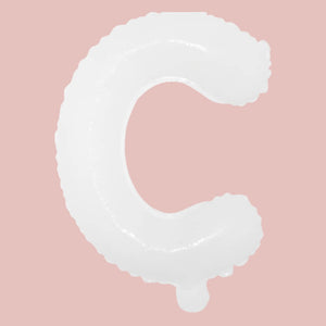 16-inch White A-Z Alphabet Letter c Foil Balloon