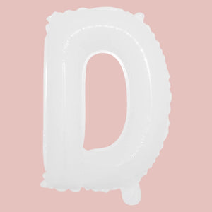 16-inch White A-Z Alphabet Letter d Foil Balloon