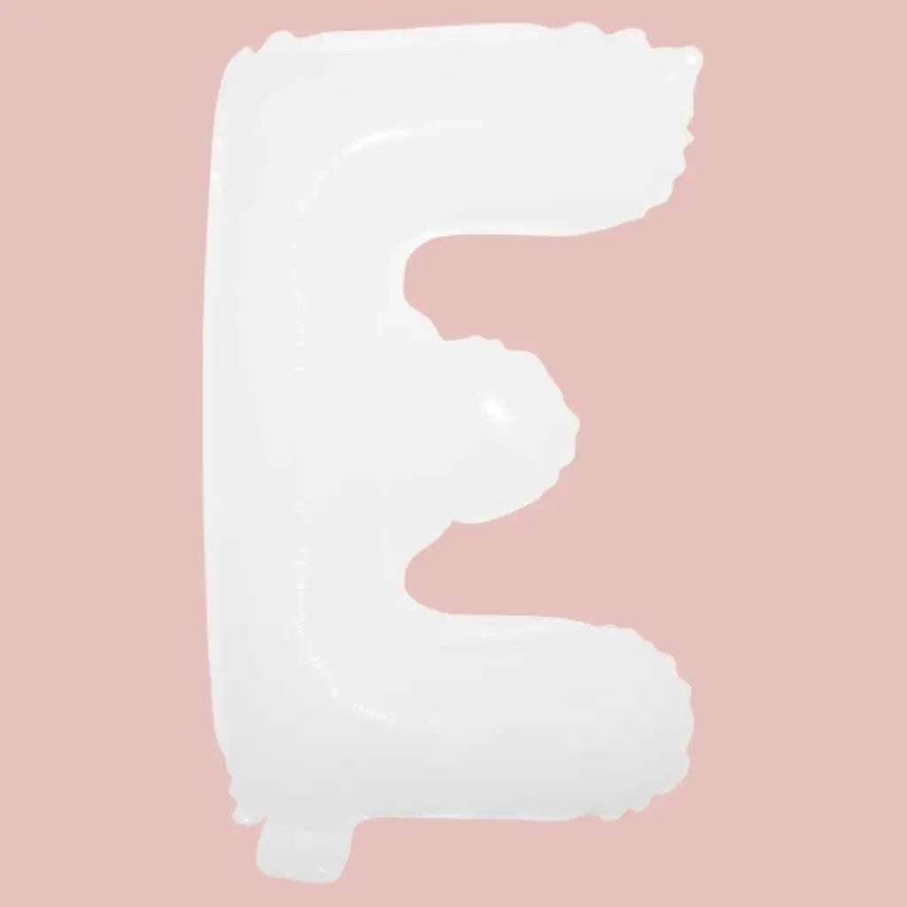 16-inch White A-Z Alphabet Letter e Foil Balloon