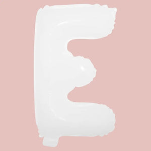 16-inch White A-Z Alphabet Letter e Foil Balloon