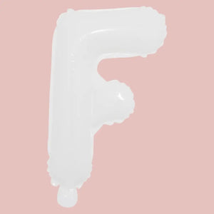 16-inch White A-Z Alphabet Letter f Foil Balloon