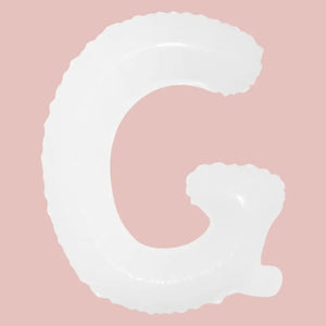 16-inch White A-Z Alphabet Letter g Foil Balloon