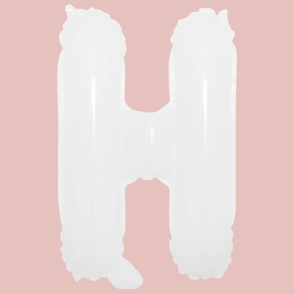 16-inch White A-Z Alphabet Letter h Foil Balloon
