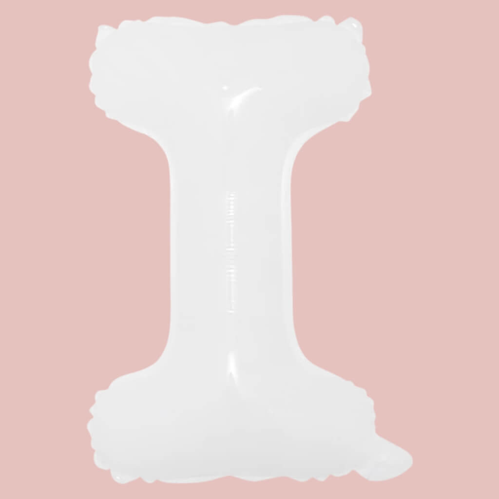 16-inch White A-Z Alphabet Letter i Foil Balloon