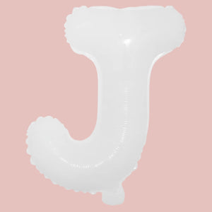 16-inch White A-Z Alphabet Letter j Foil Balloon