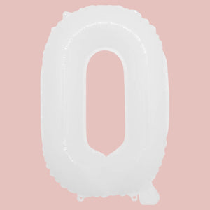 16-inch White A-Z Alphabet Letter o Foil Balloon