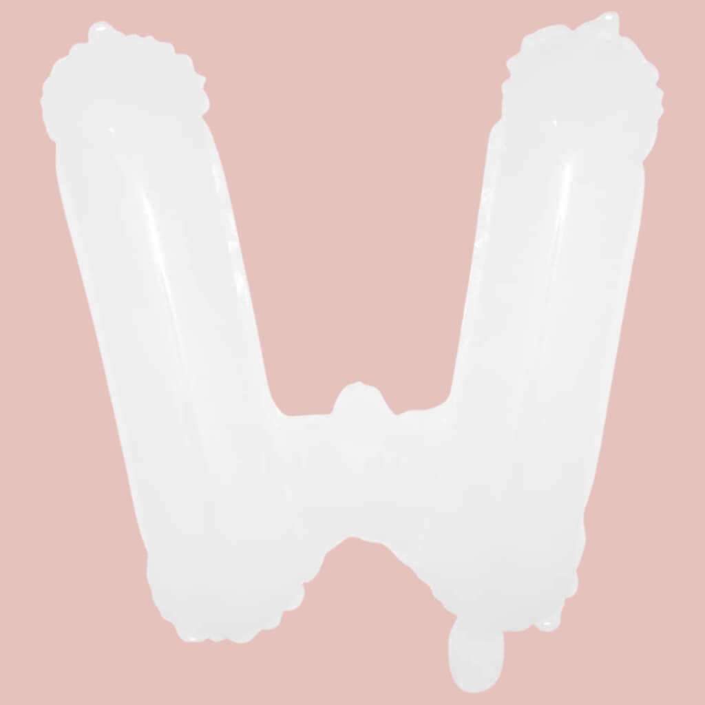 16-inch White A-Z Alphabet Letter w Foil Balloon