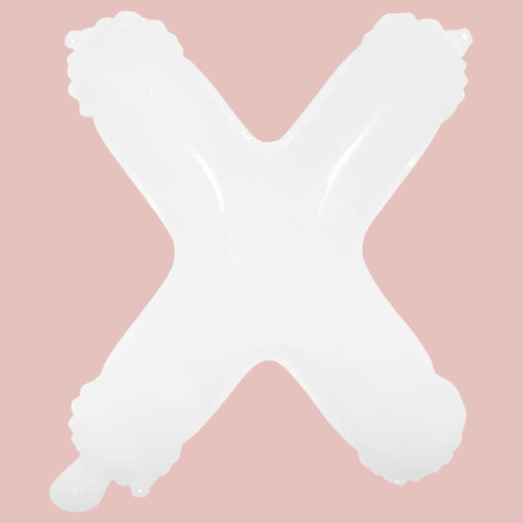 16-inch White A-Z Alphabet Letter x Foil Balloon