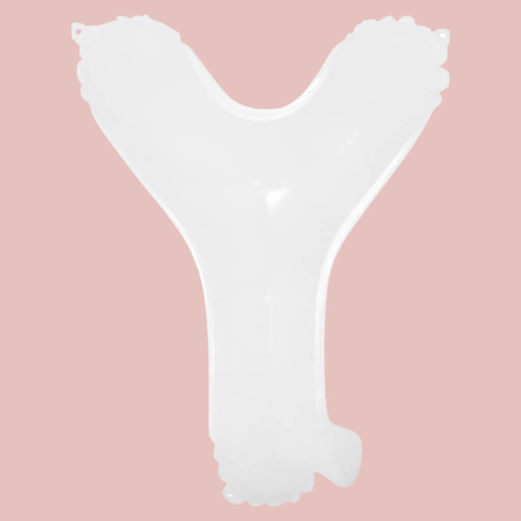 16-inch White A-Z Alphabet Letter y Foil Balloon