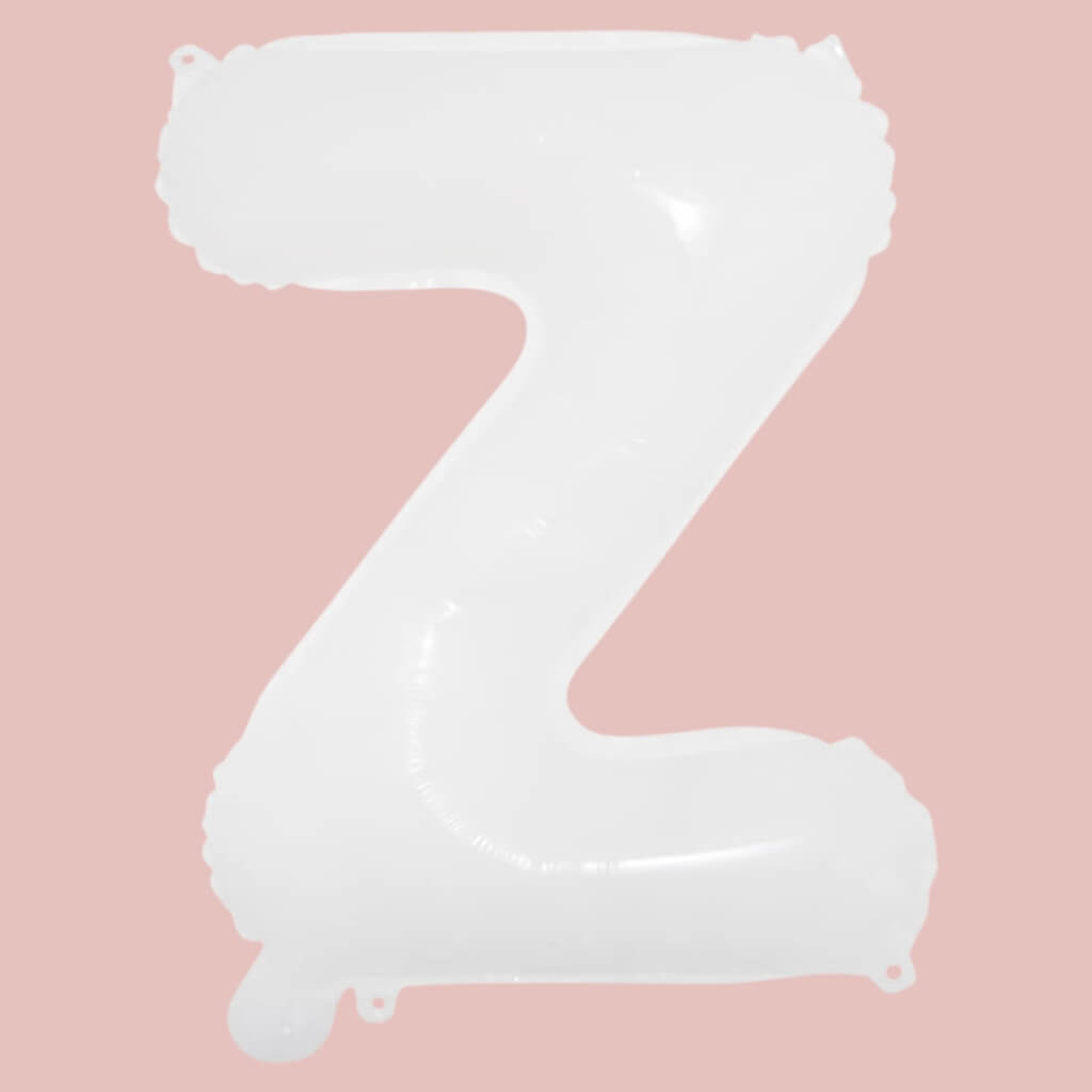 16-inch White A-Z Alphabet Letter z Foil Balloon