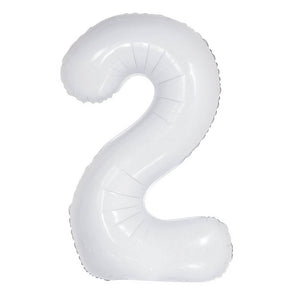 16 inch White Number 2 Foil Balloon