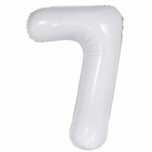 16 inch White Number 7 Foil Balloon