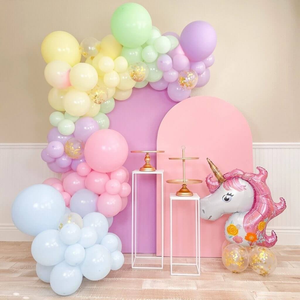 Pastel Rainbow Unicorn Balloon Garland Kit 166pk