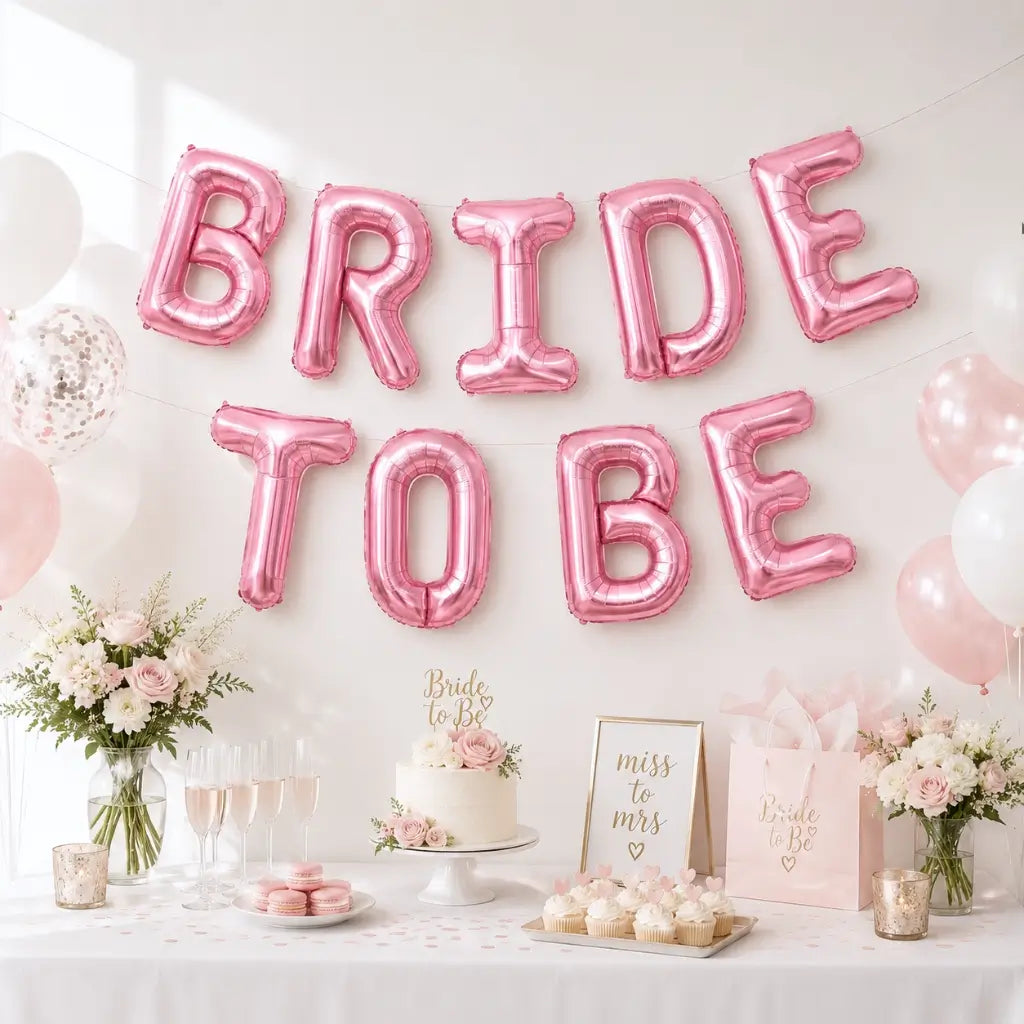 16-inch Baby Pink BRIDE TO BE Foil Letter Balloons