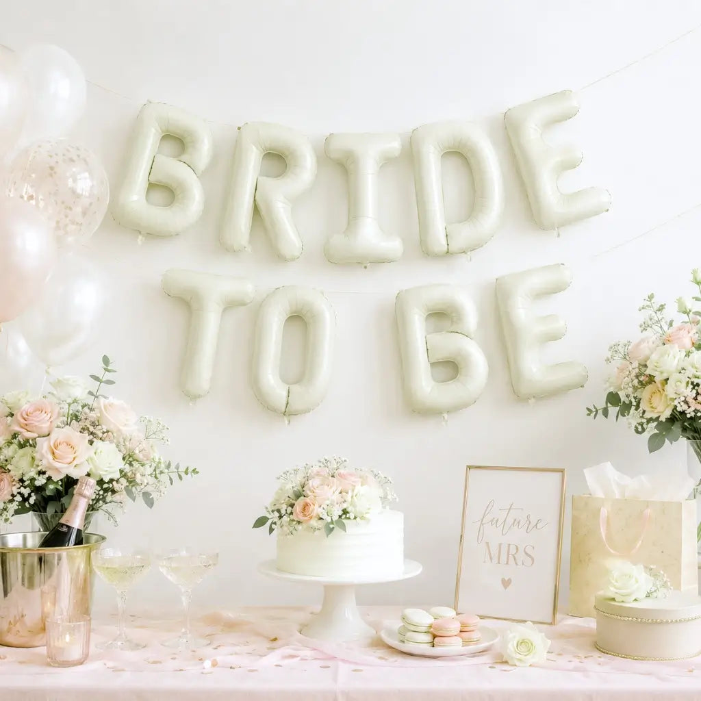 16-inch Cream BRIDE TO BE Foil Balloon Banner