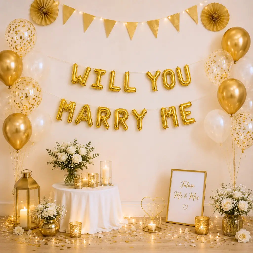 16-inch Gold WILL YOU MARRY ME Foil Balloon Banner