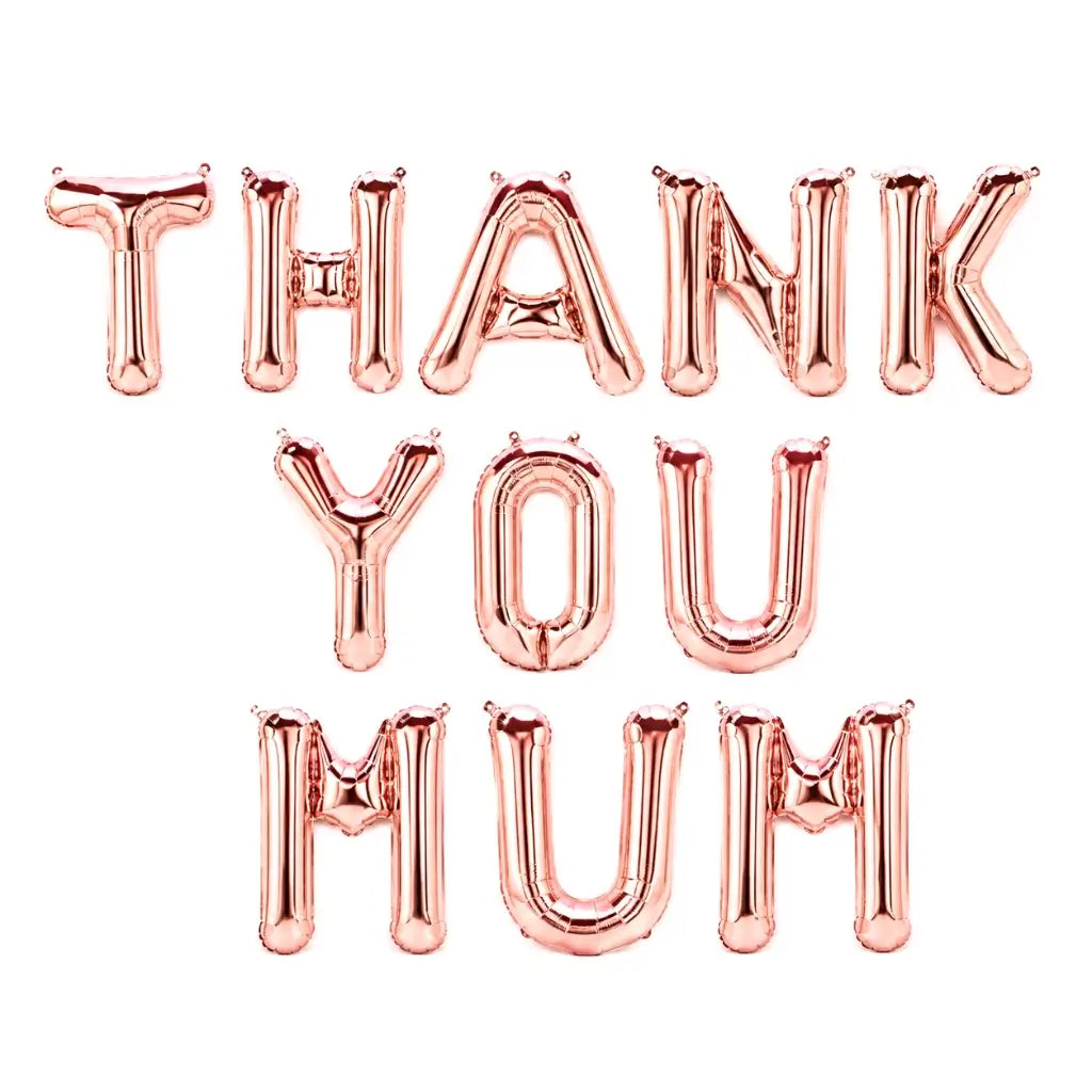16in Rose Gold THANK YOU MUM Foil Balloon Banner