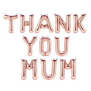16in Rose Gold THANK YOU MUM Foil Balloon Banner
