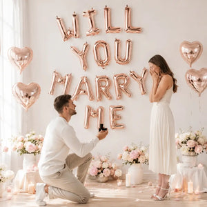 16-inch Rose Gold WILL YOU MARRY ME Foil Balloon Banner