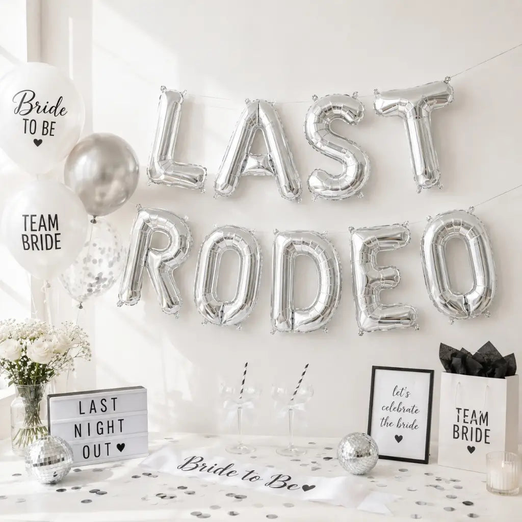 16-inch Silver LAST RODEO Hen Party Foil Balloon Banner