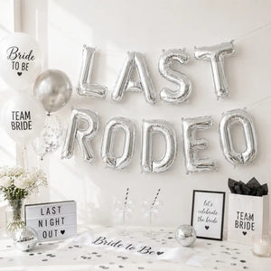 16-inch Silver LAST RODEO Hen Party Foil Balloon Banner