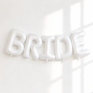 16-inch White BRIDE Foil Letter Balloon Banner