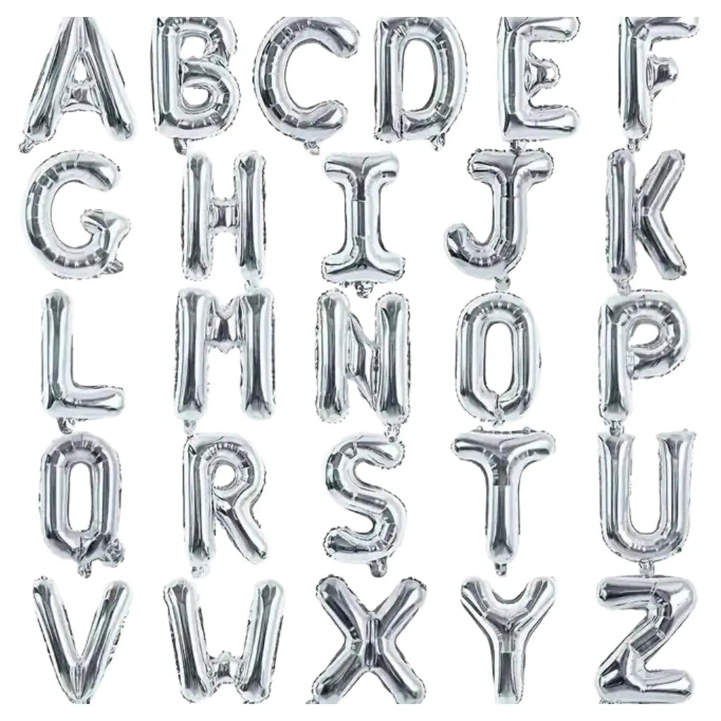 16-inch Silver A-Z Letter Foil Balloon