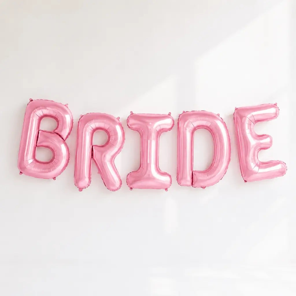 16-inch Baby Pink BRIDE Foil Letter Balloons