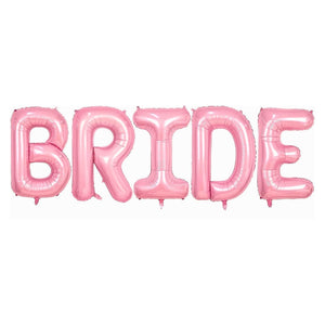 Baby pink BRIDE foil letter balloons alphabet bridal shower and bachelorette party decoration backdrop