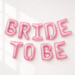16-inch Baby Pink BRIDE TO BE Foil Letter Balloons