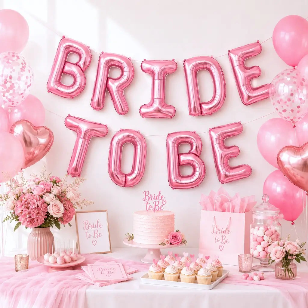16-inch Baby Pink BRIDE TO BE Foil Letter Balloons