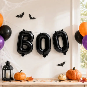 16-inch Black BOO Halloween Party Foil Balloons