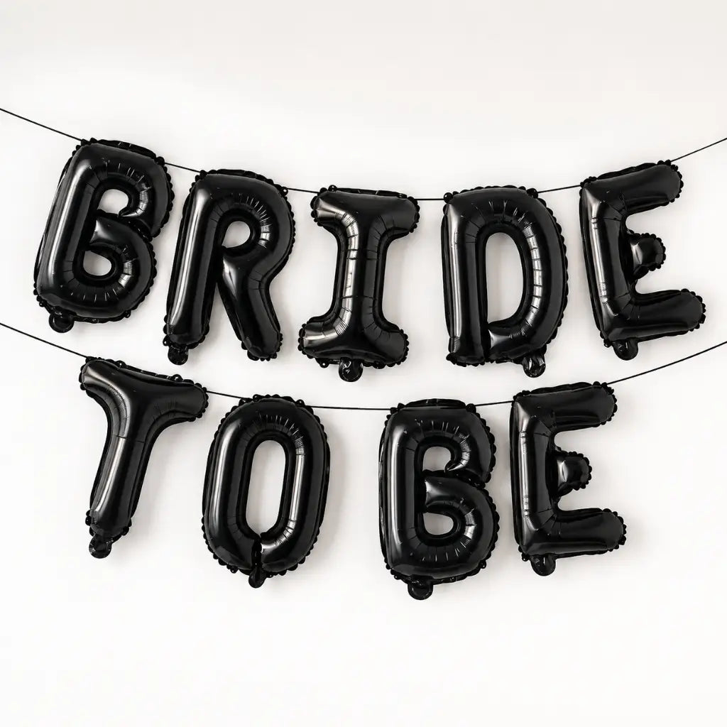 16-inch Black BRIDE TO BE Foil Balloon Banner
