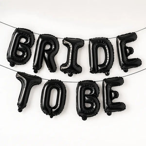 16-inch Black BRIDE TO BE Foil Balloon Banner