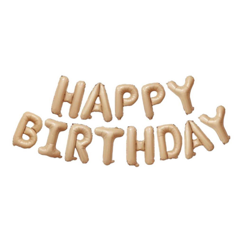 16-inch Caramel HAPPY BIRTHDAY Foil Balloon Banner